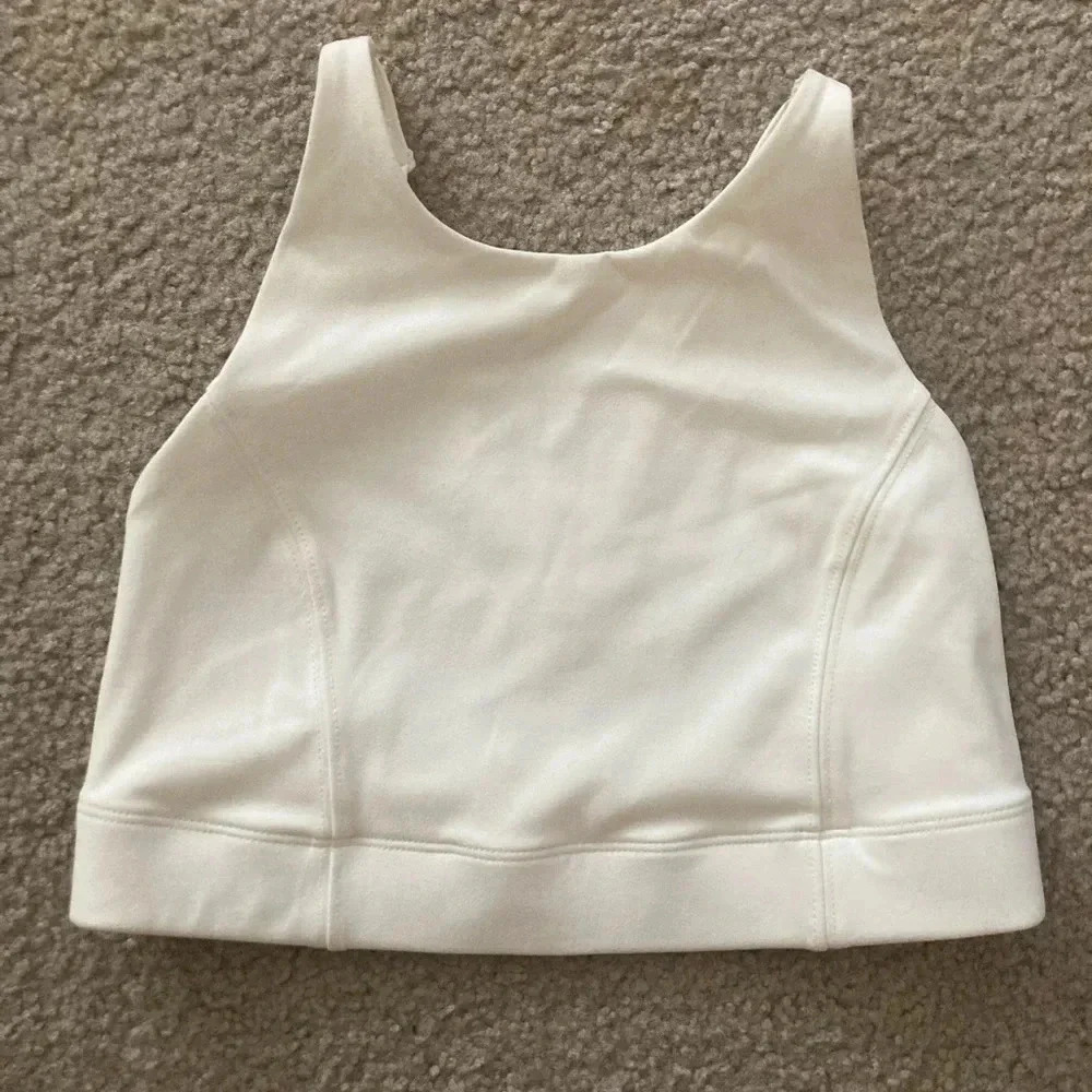 NWT Balance Athletica Vitality High Neck Sports Bra Size Small White